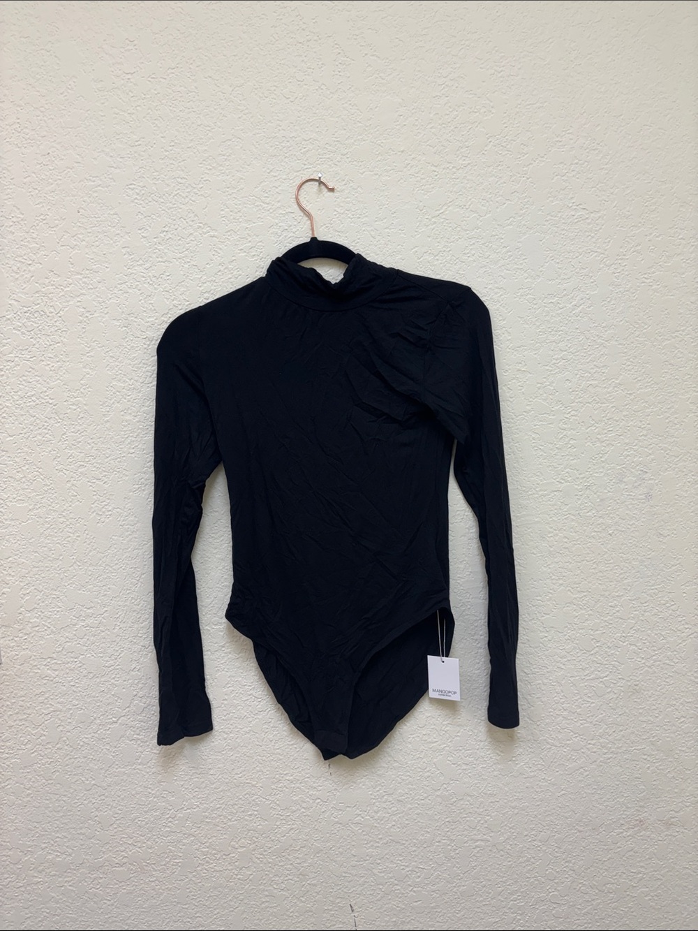 Classic Black Long-Sleeve Turtleneck Bodysuit